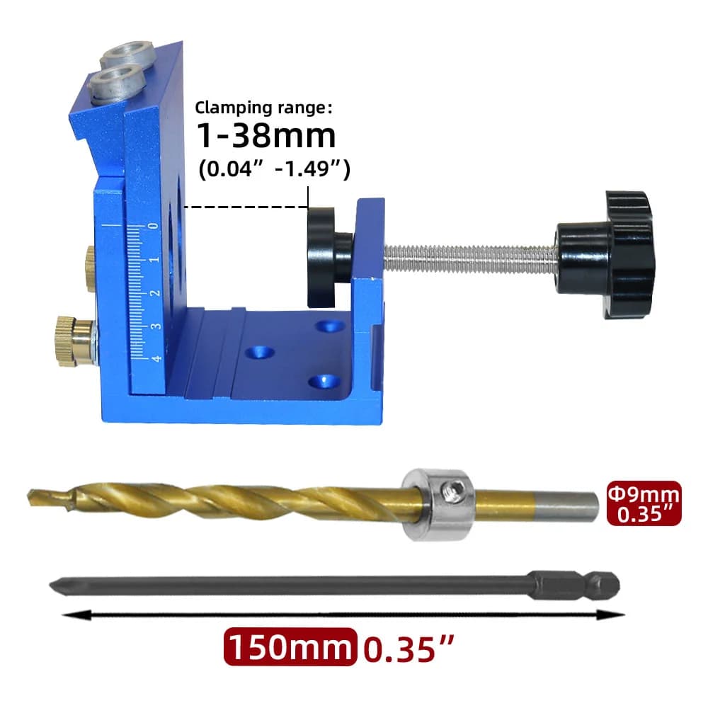 Кондуктор для свердління глухих отворів (Pocket Hole Jig) з набором свердел і гвинтів